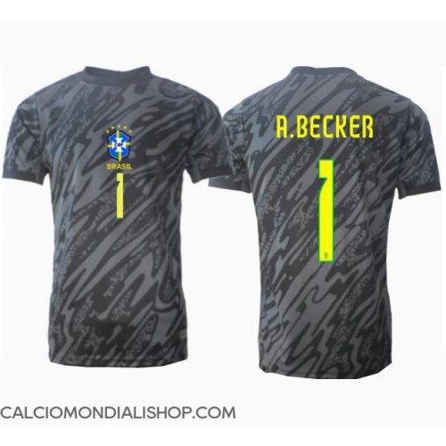 Maglie da calcio Brasile Alisson Becker #1 Portiere Seconda Maglia Copa America 2024 Manica Corta
